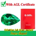 Colombian lab-grown pear-shaped emerald with AGL certificate gemstone report - With AGL Certificate / 3x5mm