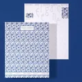 Premium-Blumenpapier mit blau-weißem Porzellan-Blumenmuster für Sträuße, Modell A - Stil A / 10 Stück/Packung