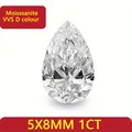Macro-detail van een peergeslepen moissanite losse steen, 5x8mm 1ct VVS kleur D - Peerslijpvorm Losse Edelsteen (D Kleur/VVS) / 5x8mm (1ct)