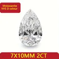 Sprankelende peer geslepen VVS D kleur moissanite losse edelsteen 7x10mm 2ct steen - Peerslijpvorm Losse Edelsteen (D Kleur/VVS) / 7x10mm (2ct)