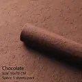 Textured chocolate brown handmade wrapping paper for flowers, size 50x70cm, pack of 5 sheets - Large (50*70cm) - 5 Sheets/Pack / Chocolate