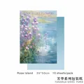 Papel de regalo floral estilo pintura al óleo Rose Island, pack de 10 hojas - Isla de Rosas / Juego de 10 hojas