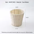 Cesto in finto rattan bianco per composizioni floreali e contenitore - altezza 24cm - White Imitation Rattan Small Basket / 24x24x18cm