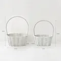 Elegant white woven flower baskets available in small and large sizes for DIY floral craft - Set of 2 / White