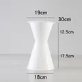 Minimalist white plastic hourglass floral insert for bouquet arrangements 30cm height - Round-Medium / White
