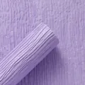 Premium purple handmade pleated crepe paper roll for flower bouquet wrapping and DIY craft - 5 Sheets/Pack / Light Purple