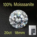 Macro detail of 20ct 18mm round brilliant cut Moissanite gemstone with GRA certificate - 18mm (20ct) / D Color