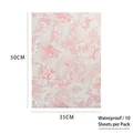 Papier cadeau imperméable à motif floral rétro européen rose, dimensions 50x35cm - Rétro Européen-Rose (Imperméable Petit)