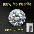 Professional macro shot showing the fire and facets of a 30ct 20mm Moissanite gemstone - 20mm (30ct) / D Color