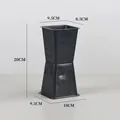 Black plastic square flower arrangement base with dimensions 9.5x8.5x20cm - Square Base-Extra Small / Black