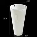 White conical plastic flower cylinder liner with 31cm height for floral arrangements - Bouquet Holder-Ice Cream Shape / White