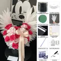 Kit completo fai-da-te per bouquet di fiori con ali elettriche e rose incluse - Black Large Material Kit