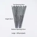 Large silver mirror flower packaging sleeve with star pattern 34x50cm waterproof OPP - Mirror Star Style (Large) / 100pcs Pack