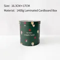 Festive dark green cylindrical Christmas gift box for flowers and holiday presents - 16.3cm*17cm / Green
