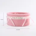 Elegant pink plush hugging bucket flower gift box with ribbon and 25.5cm diameter - 25.5*12CM / Sakura Pink