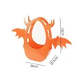 Orange devil-themed Halloween handheld gift box for flowers, measures 33x20x10.5cm - Pack of 2 (20.5*10.5*33cm) / Orange