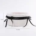 Large white plush flower hug bucket gift box with decorative black ribbon, 25.5x12cm - 25.5*12CM / Cheese White