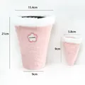 Pink plush flower ice cream buckets in two sizes for DIY floral gift box packaging - Sakura Pink