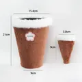 Faux fur flower packaging bucket set in brown and white, large and small sizes included - Caramel
