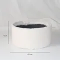 White plush round floral hug bucket box with 12cm height and 25.5cm diameter - 25.5*12CM / Off-White (No Decoration)