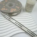 2 cm houndstooth lint met 'Good Wishes' print voor DIY cadeauverpakking - 2CM*25 Yards / Crème