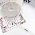 Elegant white frayed edge ribbed ribbon with CHANGE text print for gift and flower wrapping - 1.5cm x 20 Yards / White