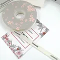 Cream frayed edge ribbon with CHANGE print for flower bouquet and gift wrapping - 1.5cm x 20 Yards / Off White