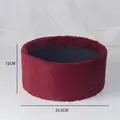 Elegant red plush floral hug bucket packaging box, dimensions 25.5cm diameter and 12cm height - 25.5*12CM / Wine Red (No Decoration)