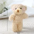 Cute beige plush teddy bear Christmas decoration, 13cm height, soft fuzzy texture - Blush Light Brown Bear