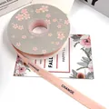 Elegant pink frayed edge grosgrain ribbon with "CHANGE" print for gift wrapping - 1.5cm x 20 Yards / Champagne