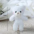 White fuzzy teddy bear plush ornament keychain, height 13cm width 8cm - Blush White Bear