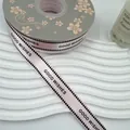 Élégant ruban pied-de-poule rose 2cm avec imprimé 'Good Wishes' pour emballage de cadeau - 2CM*25 Yards / Rose Tendre