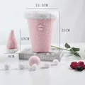 Soft pink plush ice cream bucket flower box for creative DIY floral arrangements - Sakura Pink