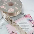Elegant 2.5cm light pink satin ribbon featuring luxury gold marble foil pattern for gift boxes - 2.5cm*25 Yards / Champagne
