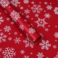 Waterproof Christmas wrapping paper with white snowflake pattern on red background - Snowflake Style / 20 Sheets/Pack (53x56cm) / Red