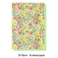 Floral oil painting gift wrapping paper, 35x50cm 10 sheets per pack, spring style - 35x50cm (Pack of 10) / Rapeseed Yellow