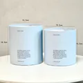 Set of 2 light blue frosted cylindrical floral gift boxes with size annotations - Large 18.5*16.5 Small 16.5*15.5cm / Sky Blue