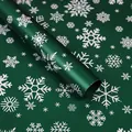 Green Christmas wrapping paper with white snowflake patterns for gift packaging 80 chars. - Snowflake Style / 20 Sheets/Pack (53x56cm) / Green