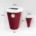 Two sizes of red plush flower buckets specifically for DIY floral packaging and gift boxes. - Mirror Burgundy