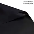 Black matte waterproof flower wrapping paper 45x56cm 40 sheets per pack - Cicada Wing Film / 45x56cm (40 Sheets/Pack) / Black