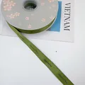 Green grosgrain ribbon with Special Day print for gift and floral bouquet wrapping - Special Day / 1.5cm x 50 Yards / Army Green