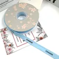 Light blue frayed edge grosgrain ribbon with 'CHANGE' text print for floral and gift wrapping - 1.5cm x 20 Yards / Sky Blue