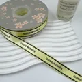 Ruban satiné pied-de-poule jaune 2cm avec texte Good Wishes pour emballage cadeau - 2CM*25 Yards / Jaune Clair de Lune