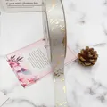 Premium 2.5cm grey satin ribbon with gold marble vein pattern for luxury gift packaging - 2.5cm*25 Yards / Silver Gray