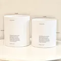 Set of 2 frosted white cylindrical flower hug buckets with detailed dimension markings - Large 18.5*16.5 Small 16.5*15.5cm / White