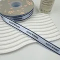 Ruban haut de gamme bleu clair 2cm avec bord pied-de-poule et texte 'Good Wishes' - 2CM*25 Yards / Aqua