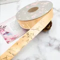 Elegant 2.5cm wide champagne gold satin ribbon with metallic gold marble pattern for gifts - 2.5cm*25 Yards / Cheese