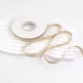 Elegant double-sided matte champagne beige ribbon for floral and gift packaging - 1.0cm x 20 Yards / Nude