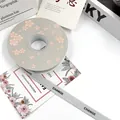 Grey frayed edge grosgrain ribbon with CHANGE print for elegant flower gift wrapping - 1.5cm x 20 Yards / Grey Black