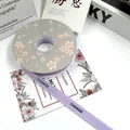 Premium lavender frayed edge ribbon with CHANGE text print for elegant gift wrapping - 1.5cm x 20 Yards / Purple